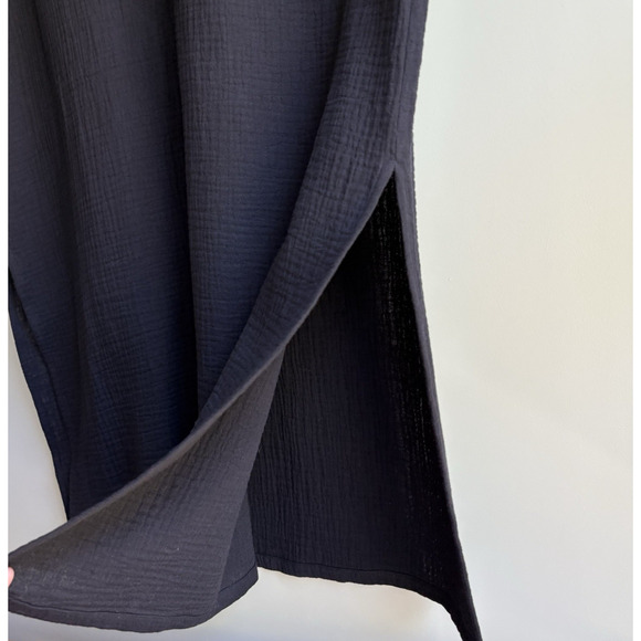 JENNI KAYNE Cypress Shift Dress Size XS Black Gauze Cotton Minimalist Lagenlook - Picture 6 of 9
